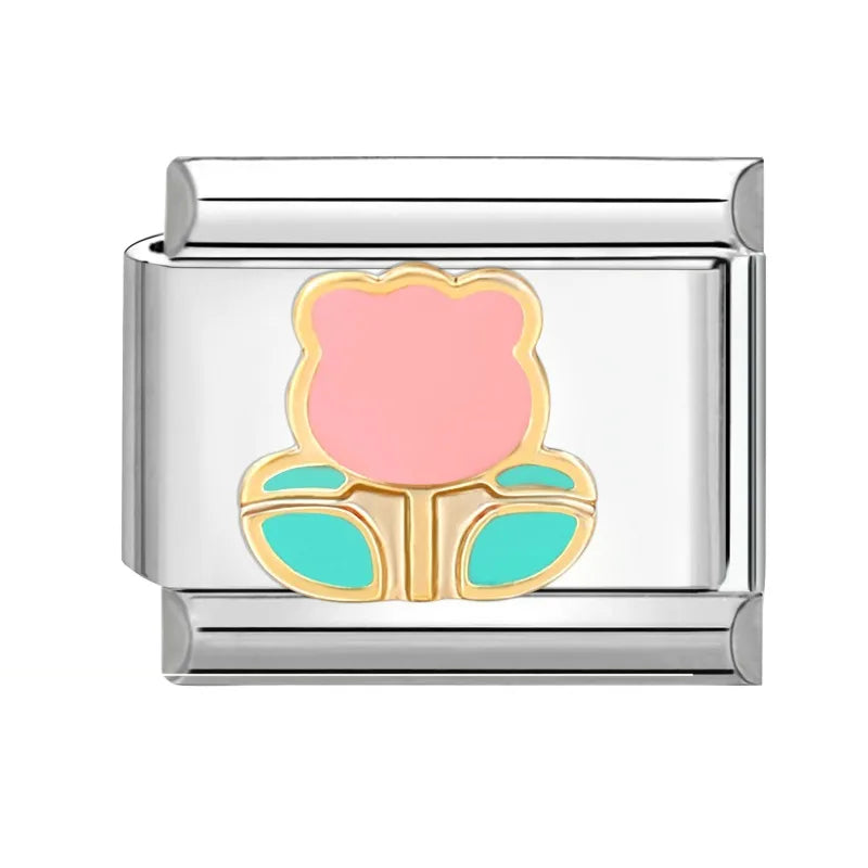 Charm plateado rosa
