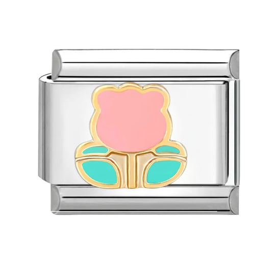 Charm plateado rosa
