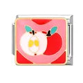 Charm plateado manzana