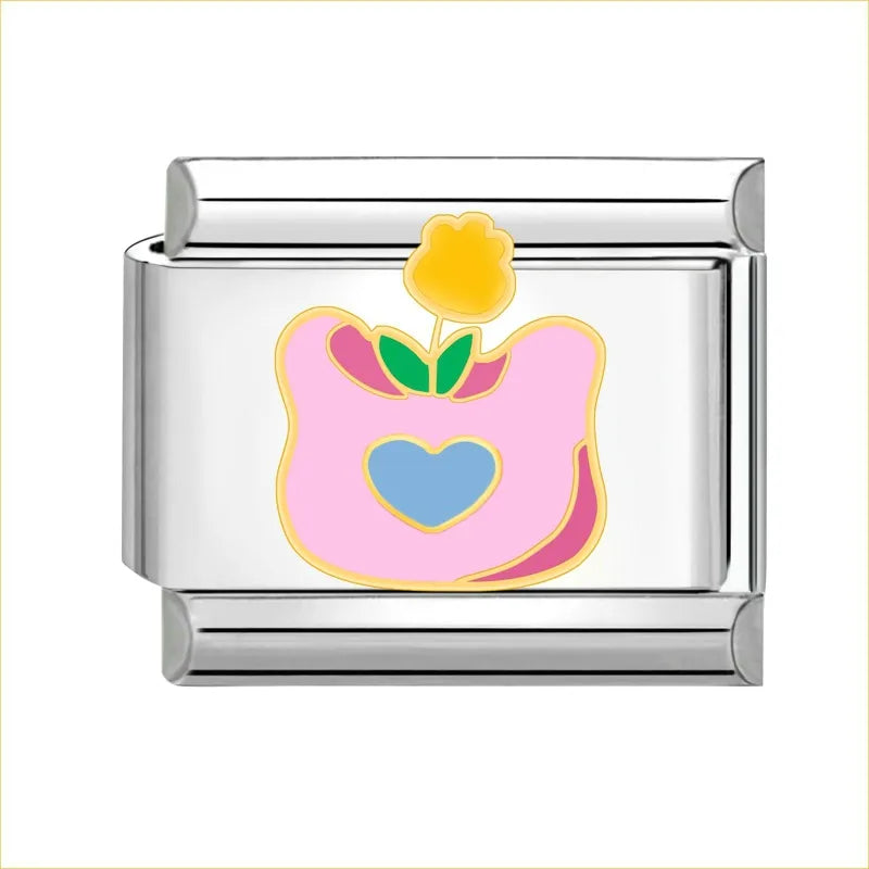 Charm plateado plantita amarilla