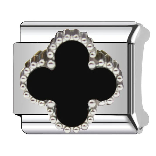 Charm plateado VC negro