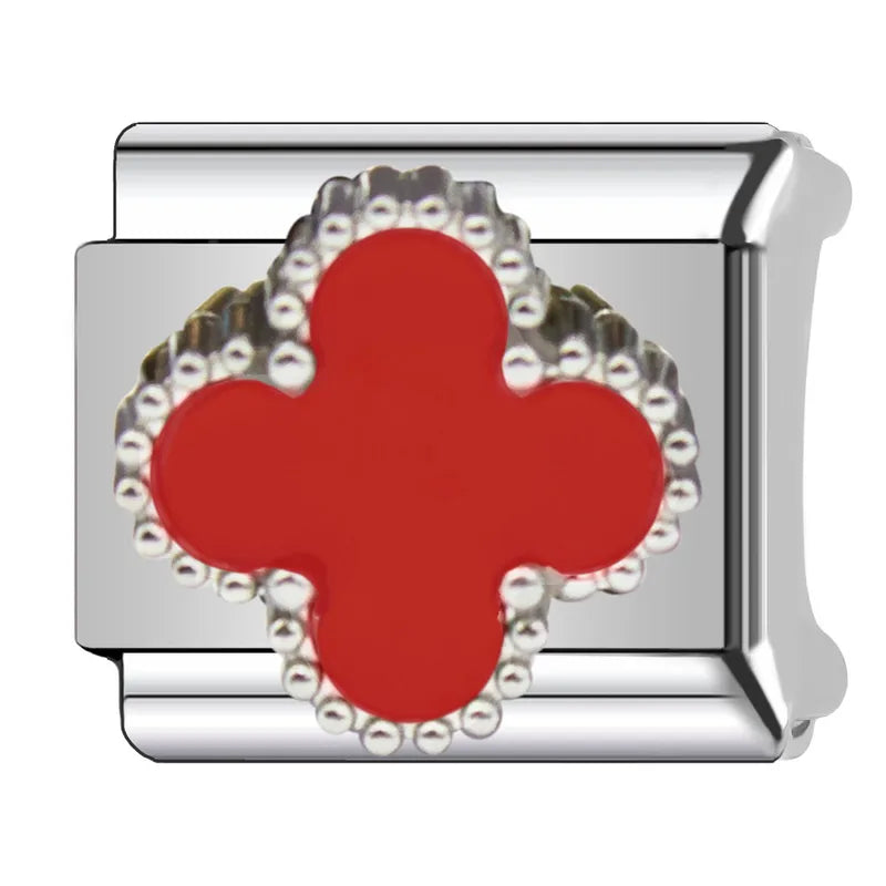 Charm plateado VC rojo