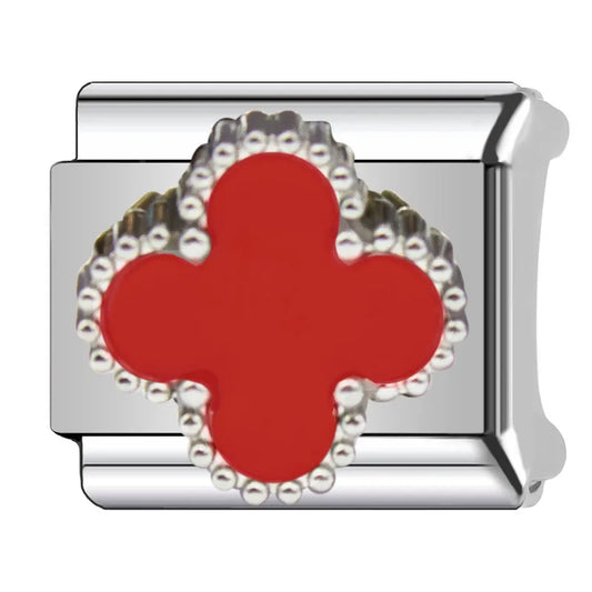 Charm plateado VC rojo