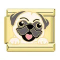 Charm dorado perrito pug