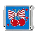 Charm plateado cerezas