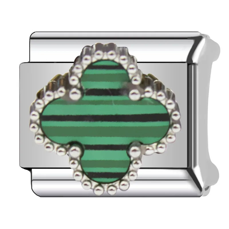 Charm plateado VC verde mix