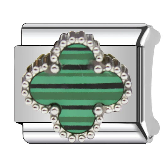 Charm plateado VC verde mix