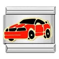 Charm plateado carro rojo