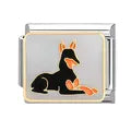 Charm plateado perrito pastor aleman