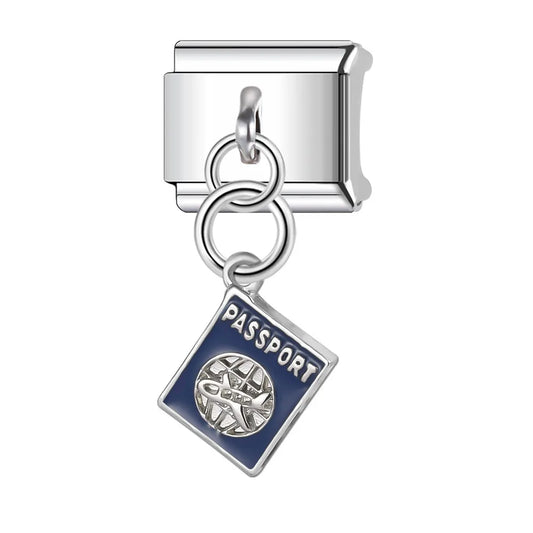 Charm plateado colgante pasaporte