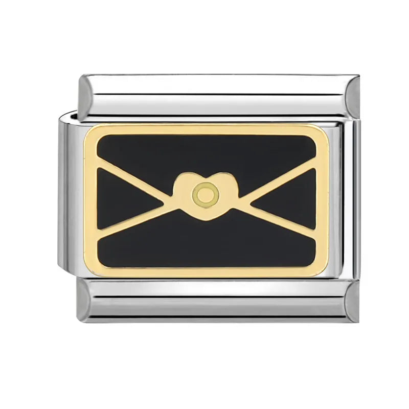 Charm plateado cartita negra