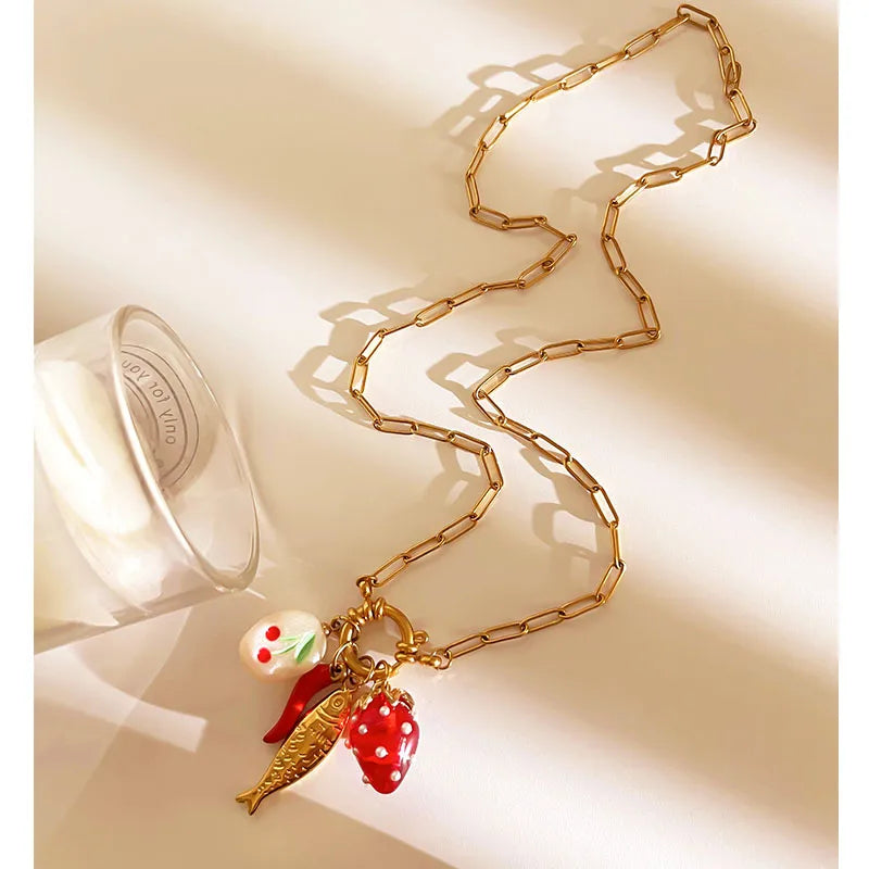 Collar verano rojo