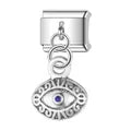 Charm colgante plateado ojito
