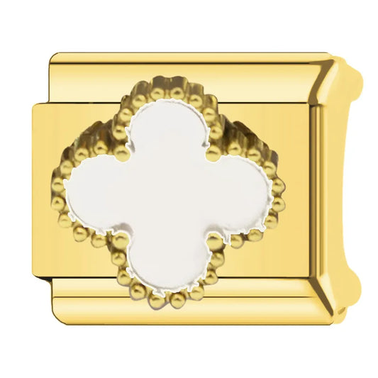 Charm dorado VC blanco