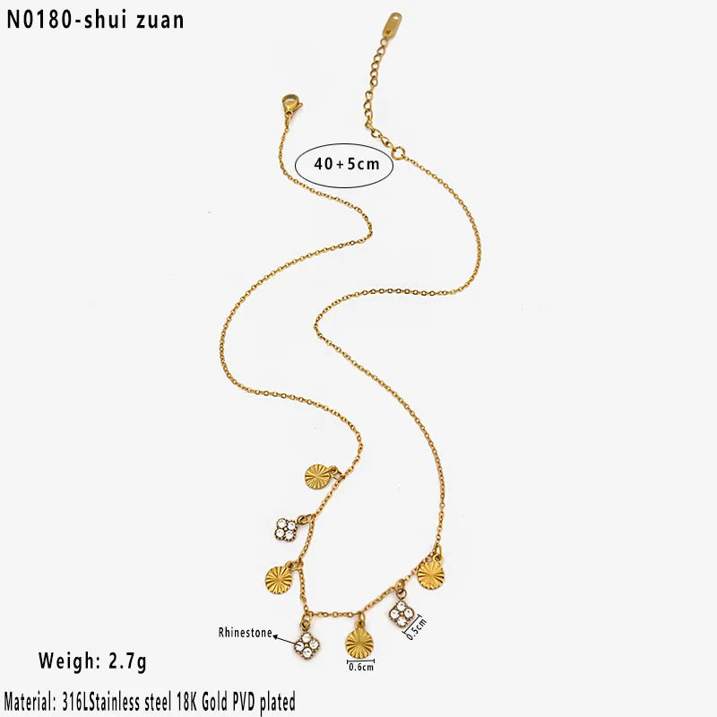 Collar trebol dorados