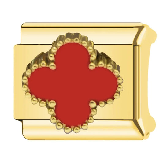 Charm dorado VC rojo
