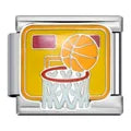 Charm plateado balon basquet