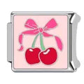 Charm plateado cerezas