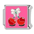 Charm plateado cerezas