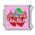 Charm plateado cerezas