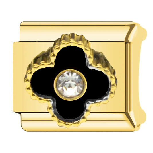 Charm dorado VC negro