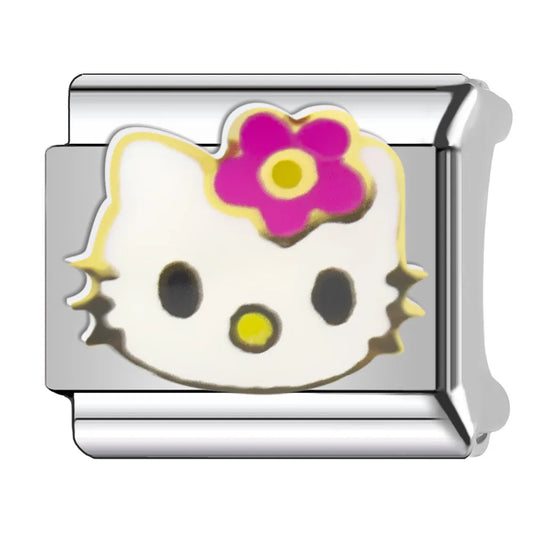 Charm plateado kitty