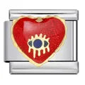 Charm plateado ojo rojo