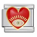 Charm plateado ojo rojo