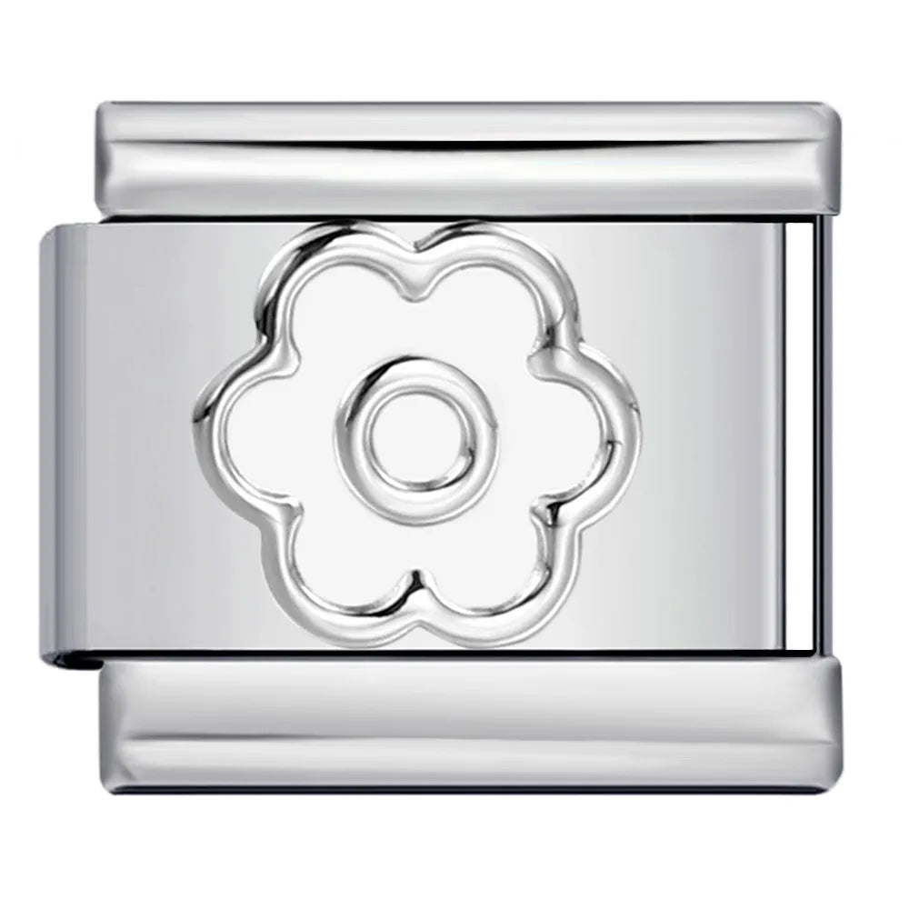 Charm plateado flor