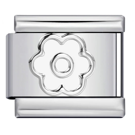 Charm plateado flor