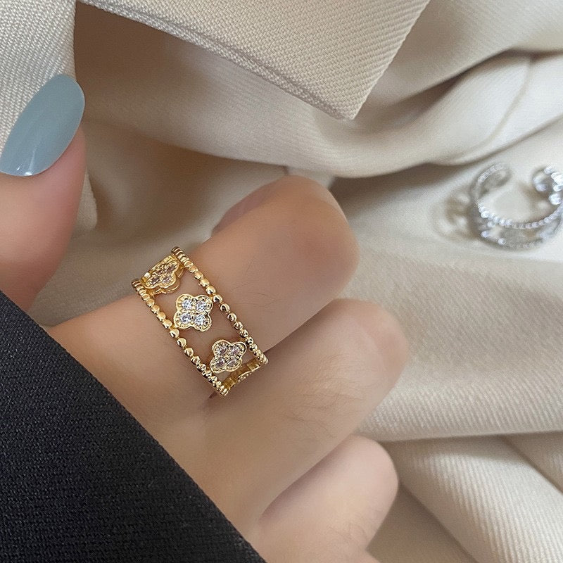 Anillo chunky trebol
