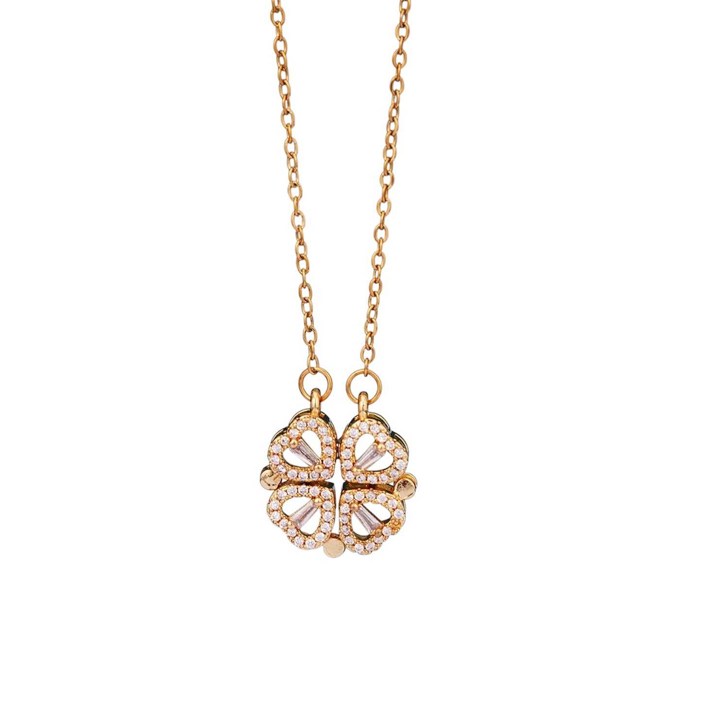 Collar trebol doble vista