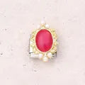 Charm plateado jema rosa
