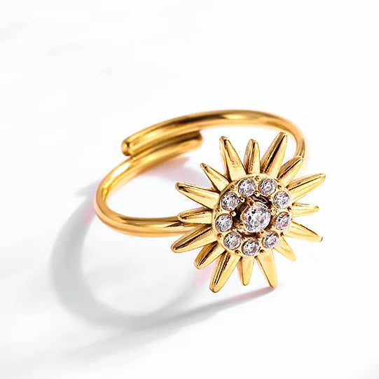 Anillo sol dorado