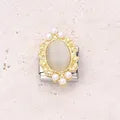 Charm plateado jema blanca