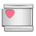 Charm plateado corazon rosita