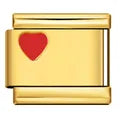 Charm dorado corazon rojo