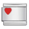 Charm plateado corazon rojo