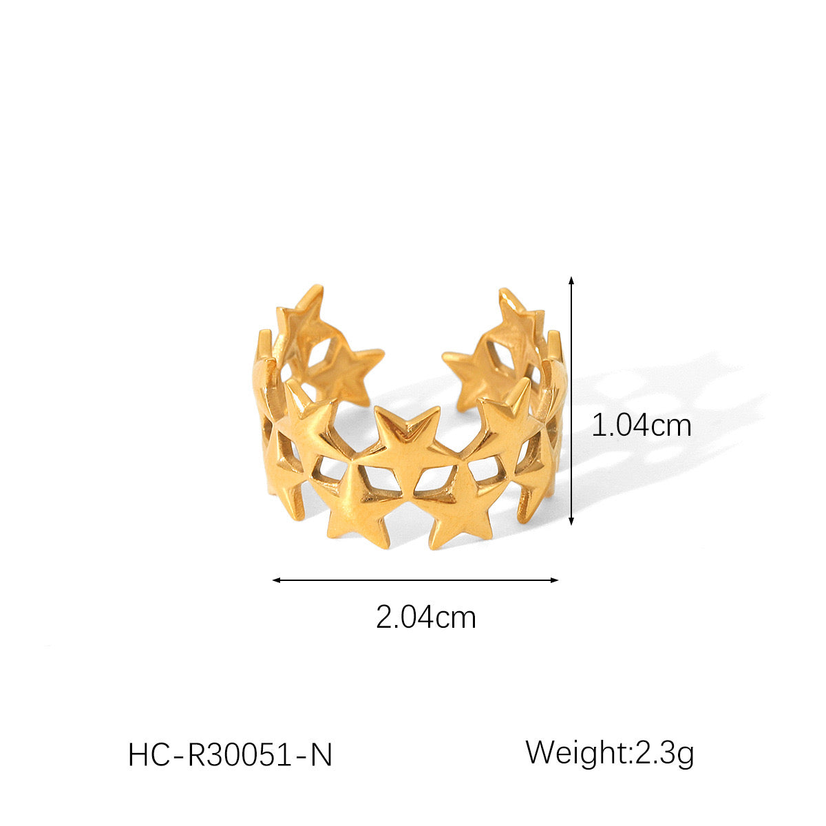 Anillo chunky estrellas