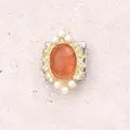 Charm plateado jema naranja