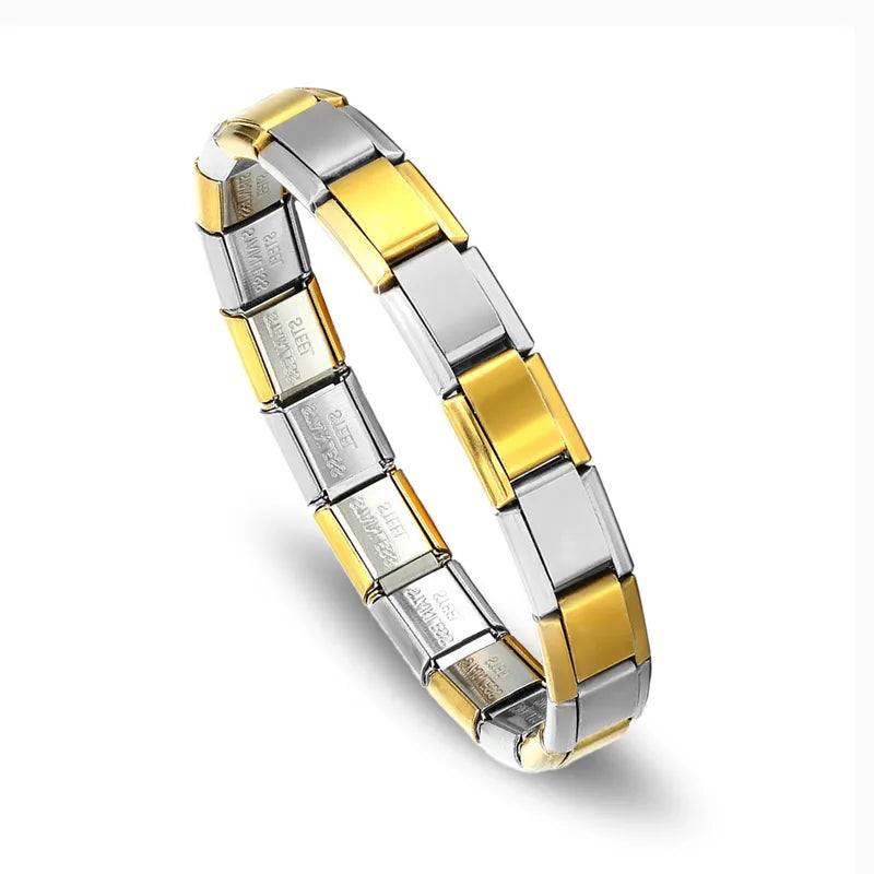 Pulsera italiana mix dorado con plateado