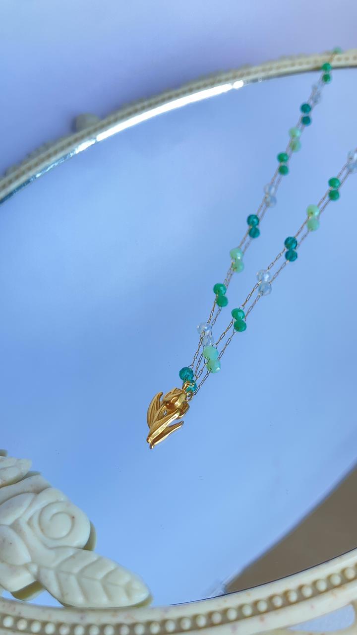 Collar tulipan verde