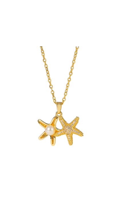 Collar estrella de mar dorada
