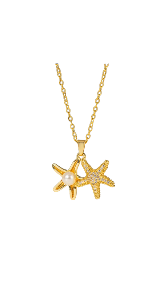 Collar estrella de mar dorada