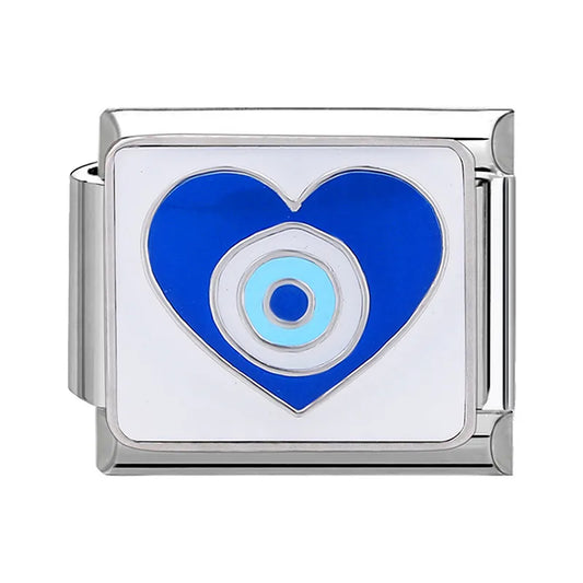 Charm plateado corazon de ojo