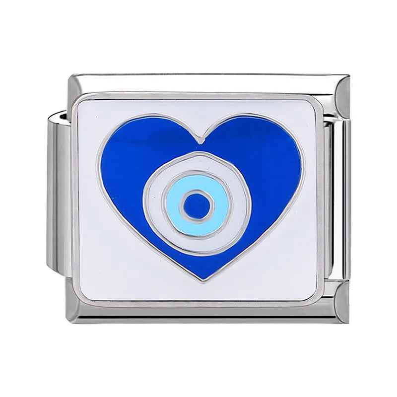 Charm plateado corazon de ojo