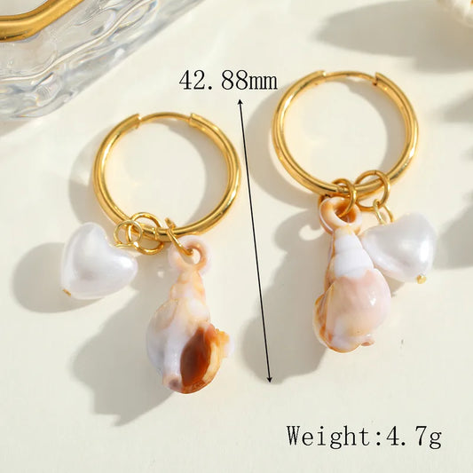 Hoops caracol con perlitas