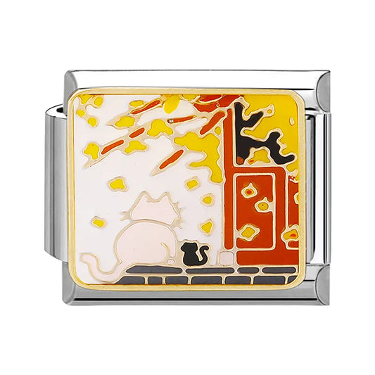 Charm plateado gatitos