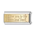 Charm largo plateado "I love you to the moon and back"