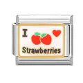 Charm plateado fresas